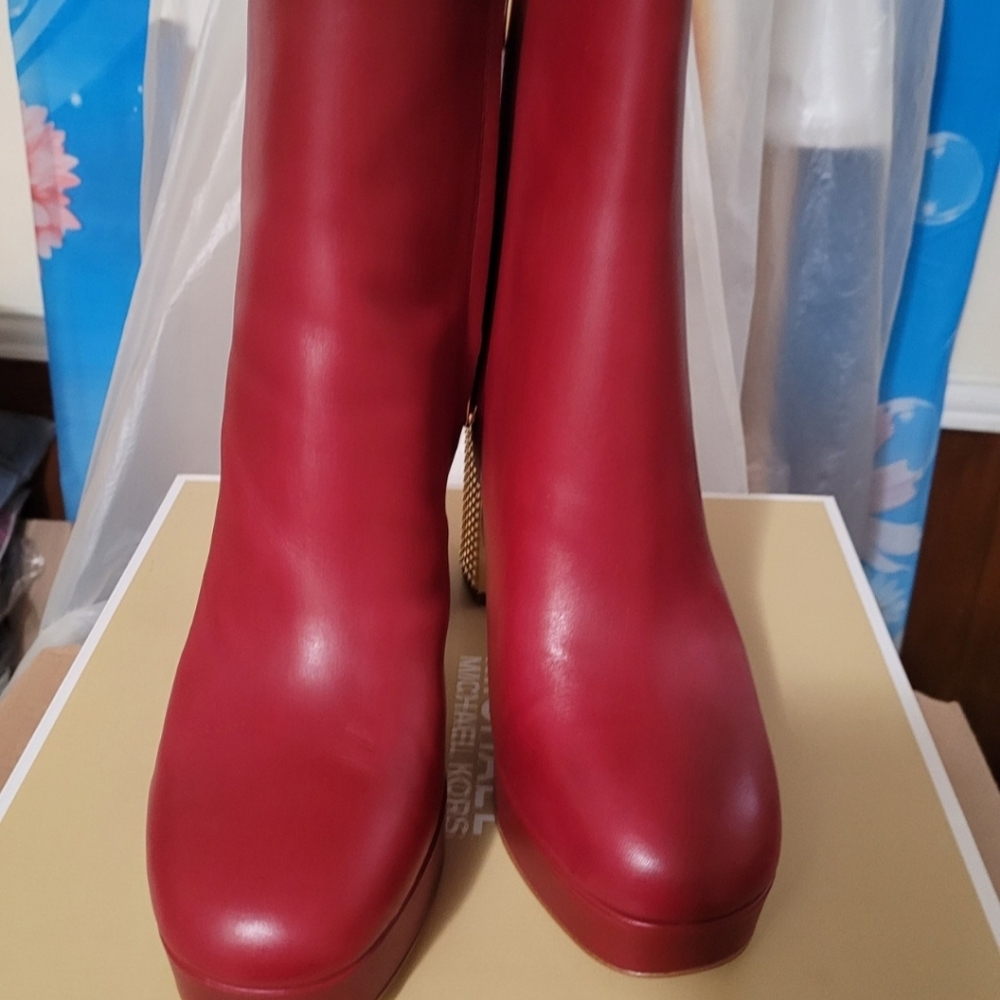 Michael Kors Red Heeled Boots